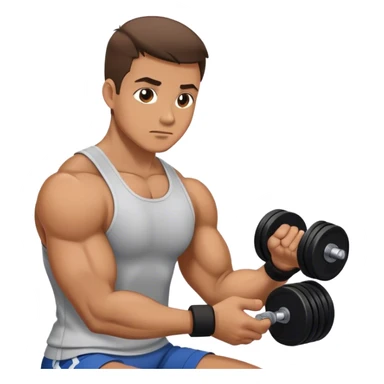 man seated weighted wrist curl sticker