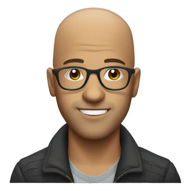 cool bald guy with glasses sticker