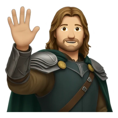 Boromir raising hand with okay sign sticker