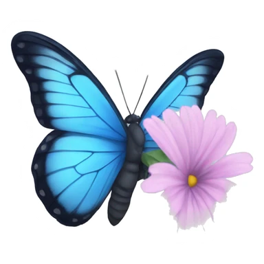 A blue butterfly sitting on a flower sticker