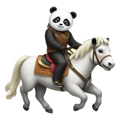 Panda riding a horse sticker