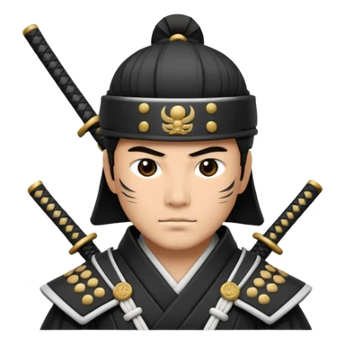 I want a black and white samurai. It is for an icon. sticker