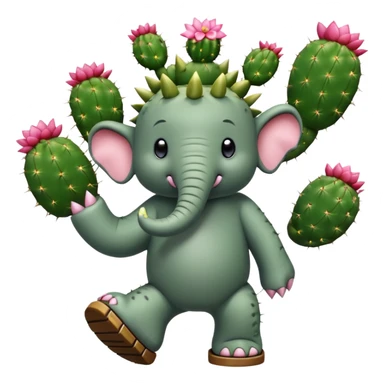 Lirili Larila (Elefante Con Su Mismo Cuerpo Pero En Forma De Cactus Y Tiene Sandalias Grandes En Sus Patas-Cactus) sticker