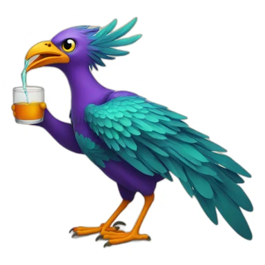 phoenix-bird  drinking sticker