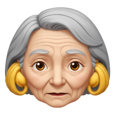 old woman looking down at her pelvis sticker