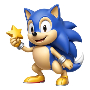 super dog with Sonic the Hedgehog sticker