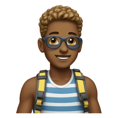 boys enjoying sunny day sticker