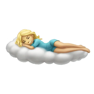 blond girl laying in a cloud sticker