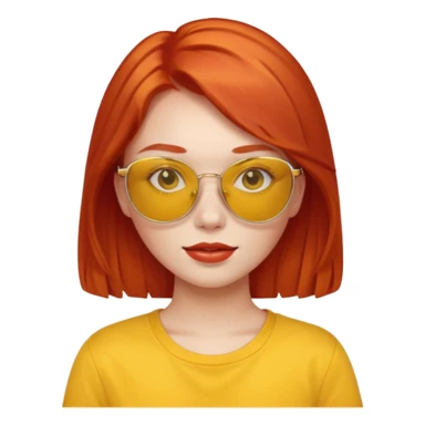 red head girl with yellow sunglasses sticker