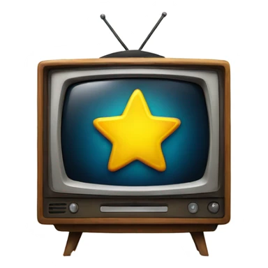 A tv with a happy star inside sticker