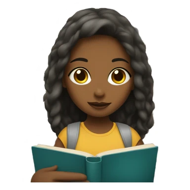 Girls sitting in a library reading a book sticker