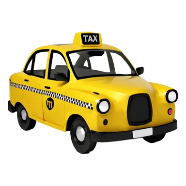 3D yellow taxi cab sticker