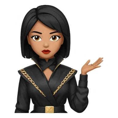 Queen Ninja, R&B Singer, with black hair sticker