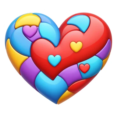 cœur multicolore  sticker