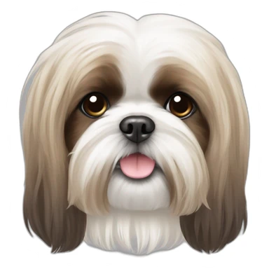 Dog Shih Tzu with long wool full-height  sticker
