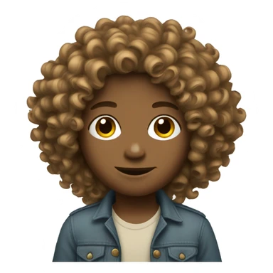 hippie light-brown curly  sticker