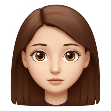 A girl with fair skin, brown eyes, and straight brown hair sticker