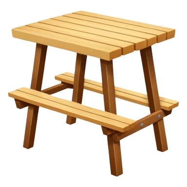 mesa alta color madera natural con bancas altas de color madera natural sticker