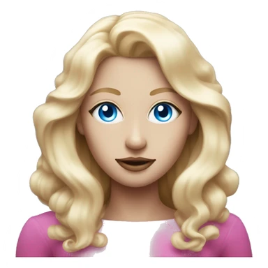 pink diva with thin andromedan face long blonde hair and blue eyes glowing third eye sticker