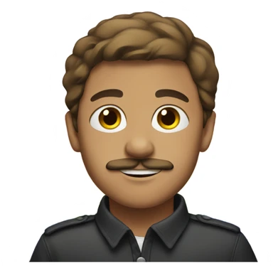 brown-haired boy with mustache, rainbow flag in background sticker