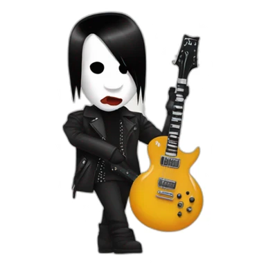 Marilyn manson with rock guitar sticker