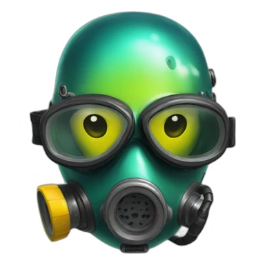Alien scuba diver's mask sticker