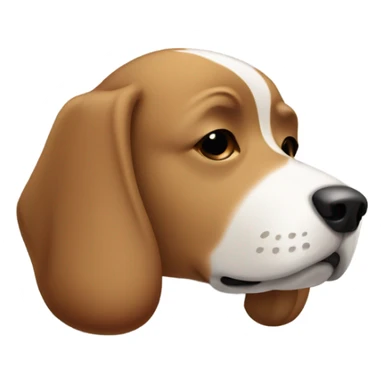White and brown dog with his eyes closed sticker