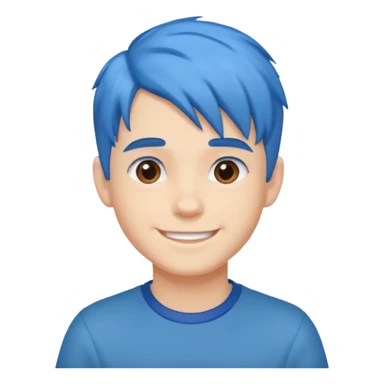 blue gamer Boy happy blue hair sticker