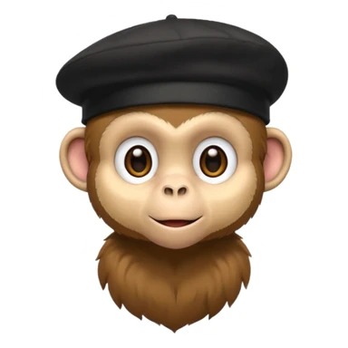 Monkey wearing black beret sticker