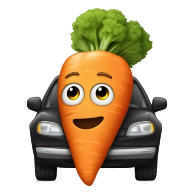 Humanlike Carrot in a car sticker
