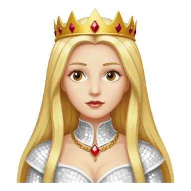 Katharina Siegel, Mistress of Vlad Tepes with long golden blonde hair, white sequin outfit sticker