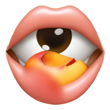 Licking peach sticker