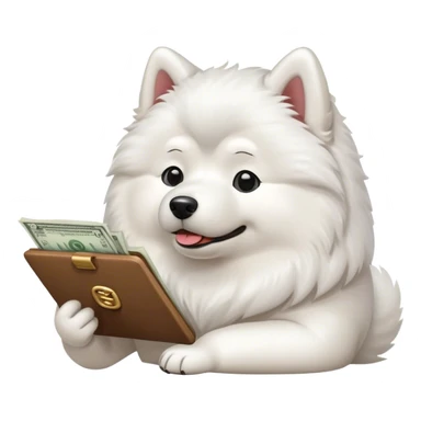 Samoyed doing taxes  sticker
