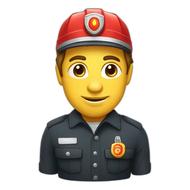 Pompier sur une fusée sticker