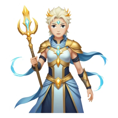 A mystical warrior born from pure aether, glowing with celestial energy and wielding divine power sticker