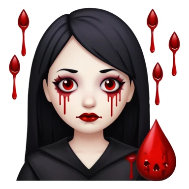 Create a emoji saying Goth Mommy the letters to be black and have blood stains on them sticker