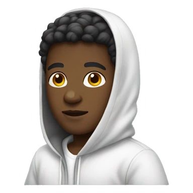  A black boy wearing white hoodie sticker