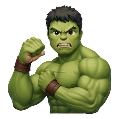 Create the Hulk punching his right fist into his left hand in anger. Hulk Smash sticker