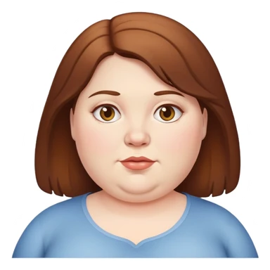 fat white woman with brown hair sticker