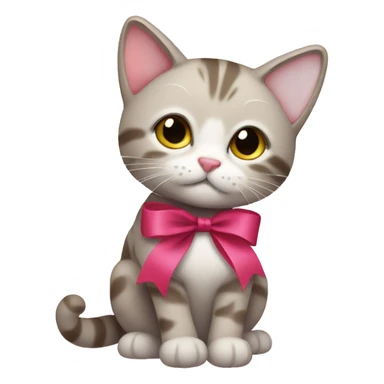 kitty with ribbon sticker