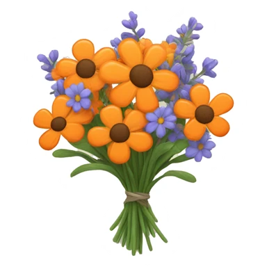 orange bouquet of wildflowers sticker