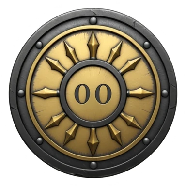 Minimal emoji, gothic metal coin made of black steel, engraved number FORTUNA at the center, ancient industrial aesthetic, worn metal texture, no glow, no neon, flat emoji design, centered, transparent background sticker