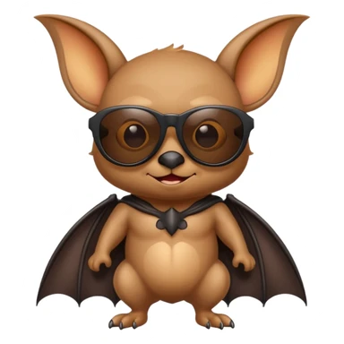 cute bat with sunglasses, full body sticker