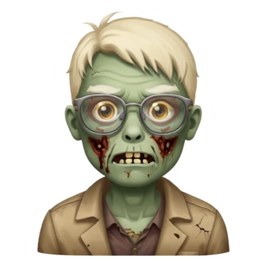 Zombie with big glasses more visible glasses, some difference between zombie and glasses sticker