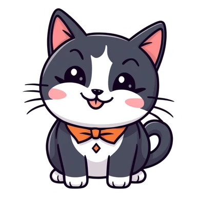 tuxedo cat grinning sticker