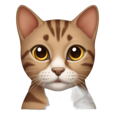 Orage and brown pie bald cat sticker