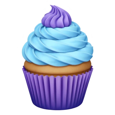 Cupcake: blue cream, purple paper sticker