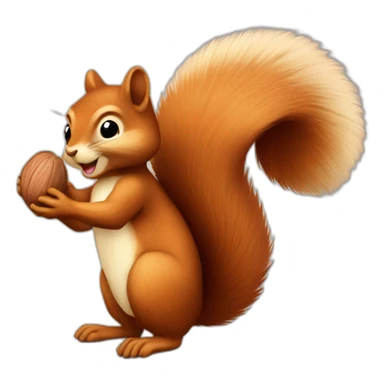 Squirrel with nut sticker