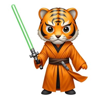 Star Wars tiger face with lightsaber and Jedi robe for Twitch emote sticker