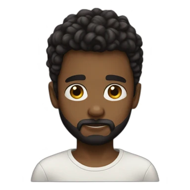 Boy black Hari and one eye ball move right little small beard only  sticker